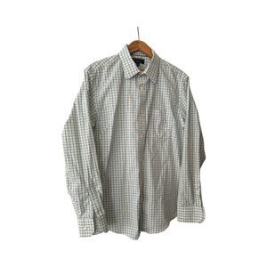 Banana Republic Men's Cotton Green Plaid Long Sleeve Shirt  Size Medium